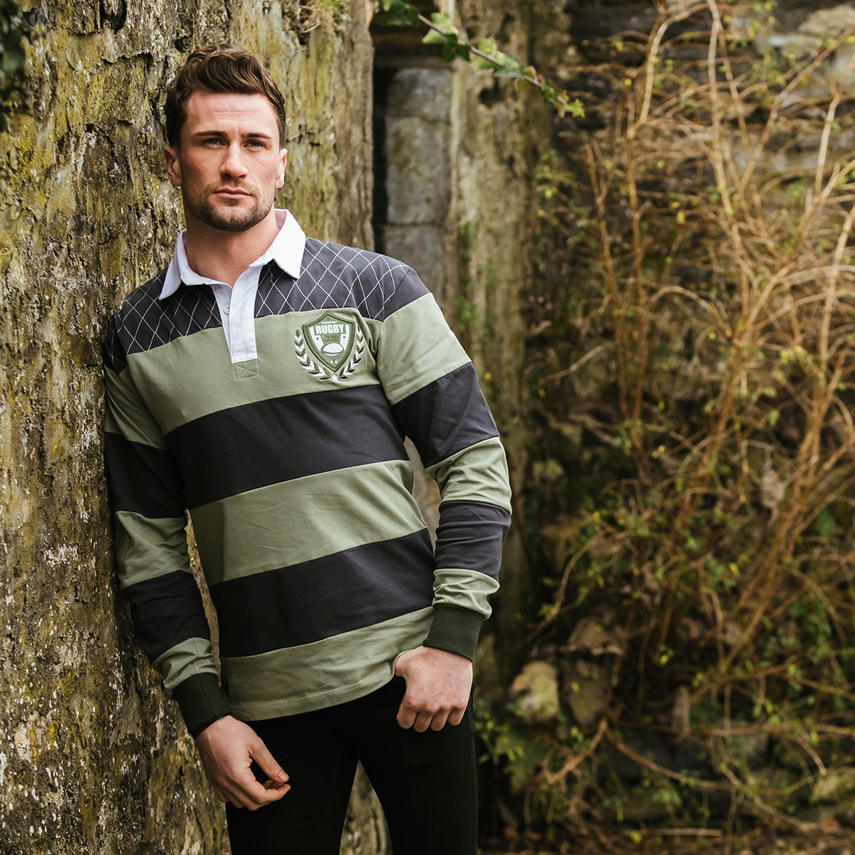 Irish Shirt | Green & Navy Irish Rugby Shirt at IrishShop.com | CLJA10238