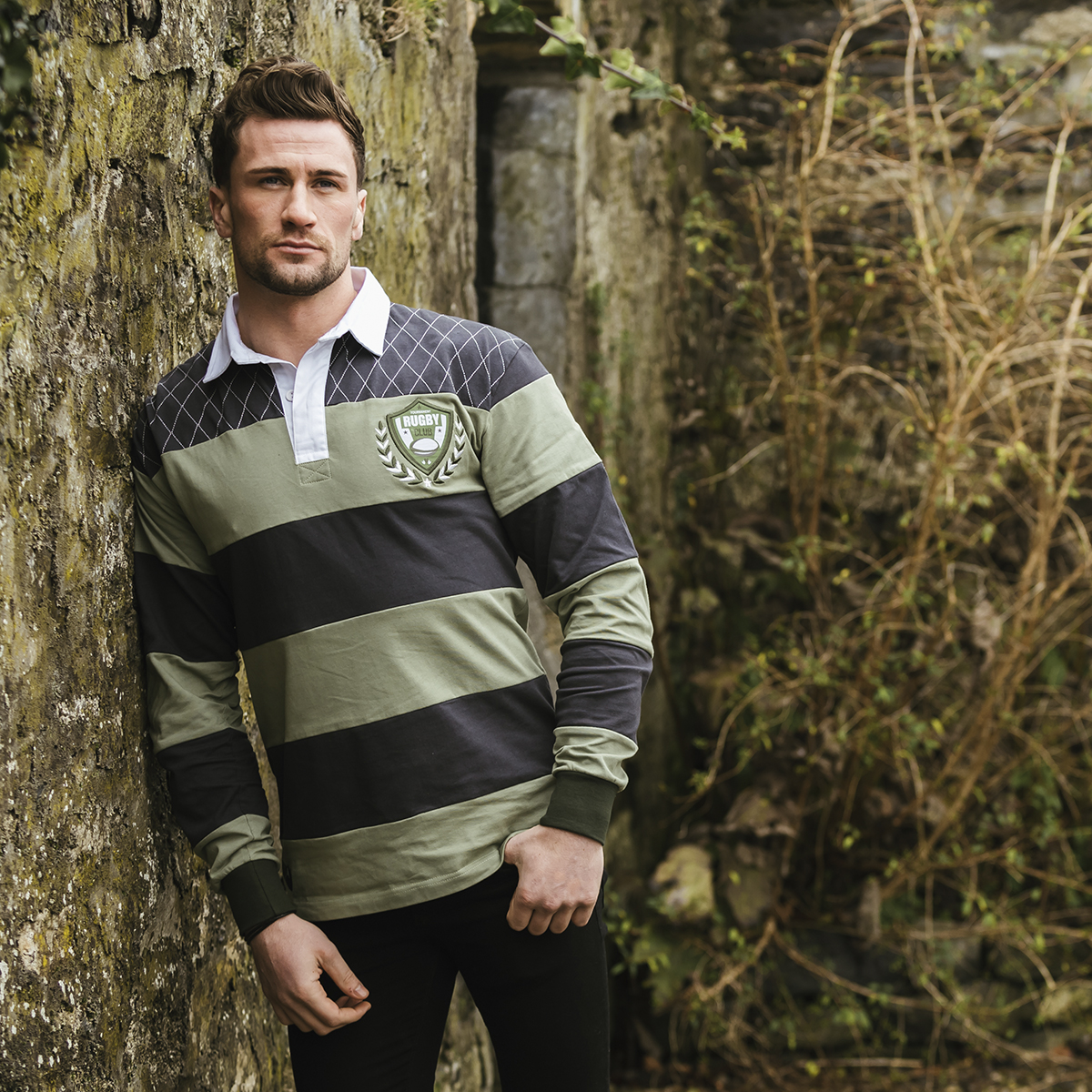 Product image for Irish Shirt | Green & Navy Irish Rugby Shirt