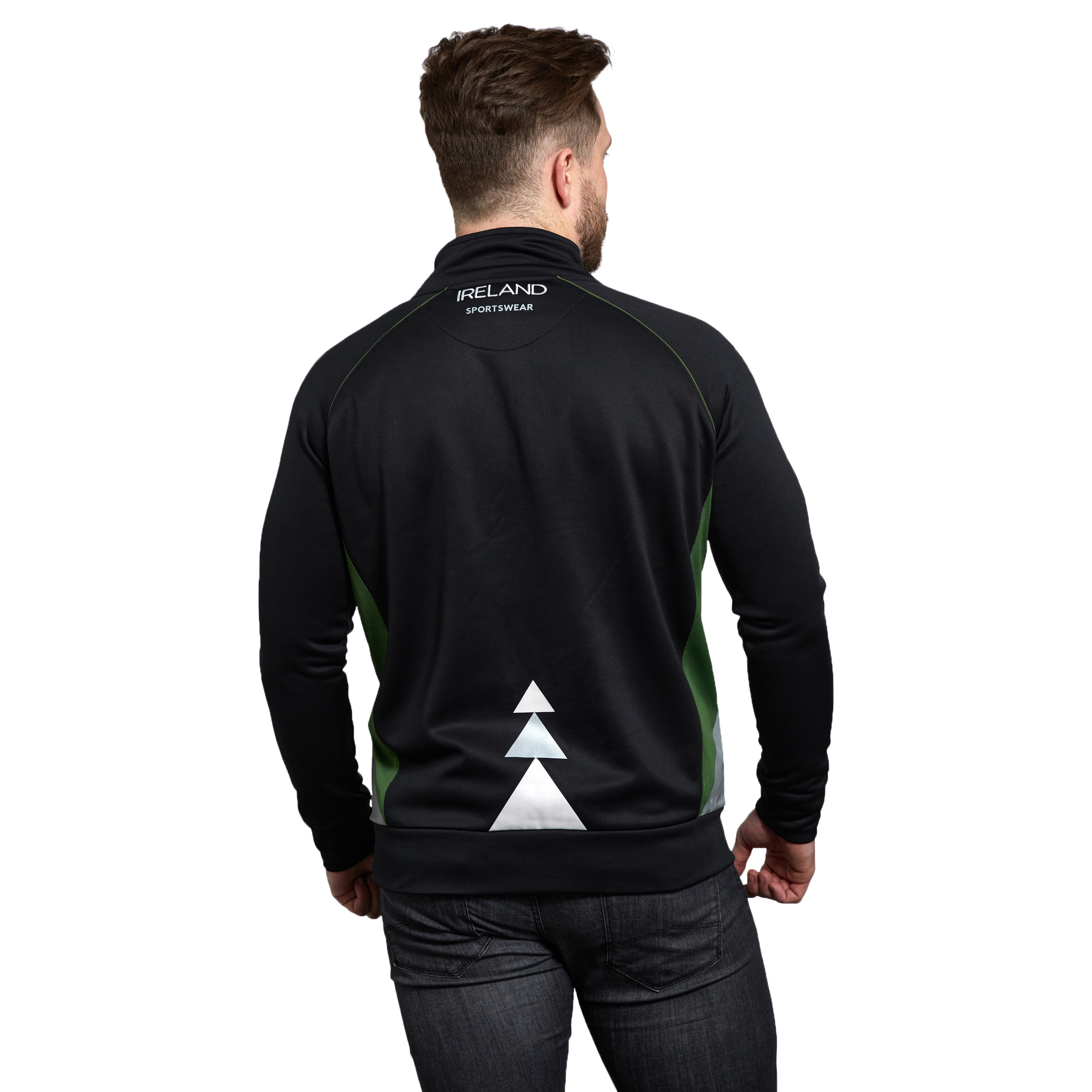 Product image for Irish Sweatshirt | Green & Black Reflective Half Zip Training Sweatshirt