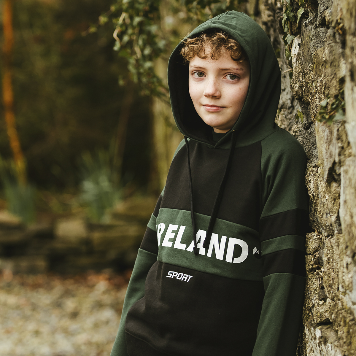 Product image for Irish Sweatshirt | Green & Black Ireland Sport Kids Hooded Sweatshirt