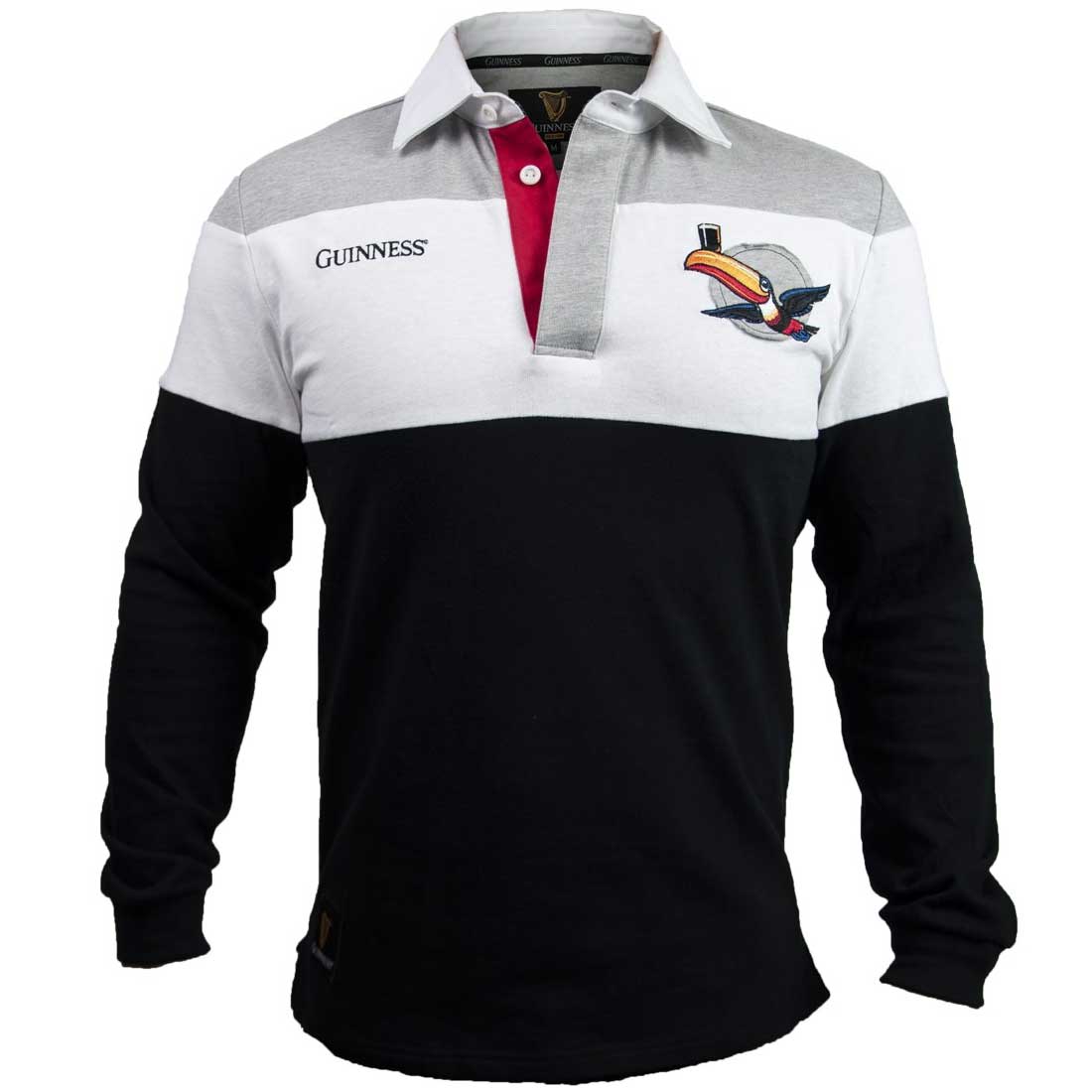 Product image for Irish Shirt | Guinness Black White Grey Toucan Rugby Jersey