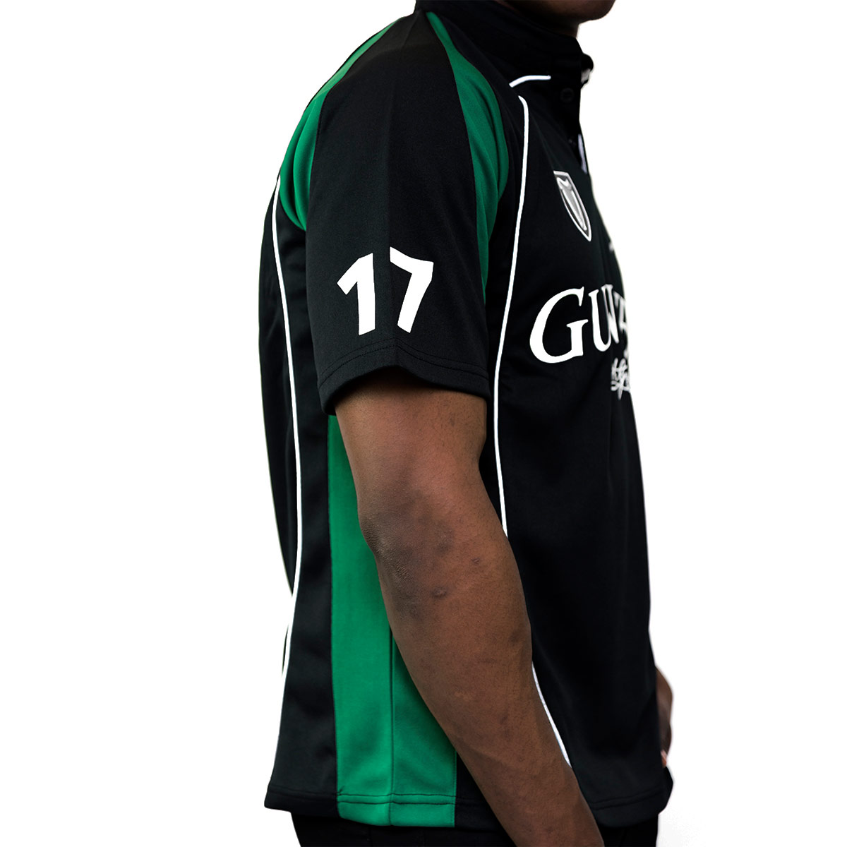 Product image for Irish Shirt | Guinness Black & Green Short Sleeve Rugby Jersey