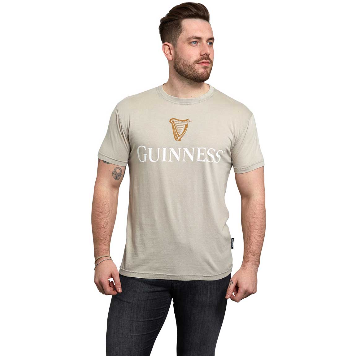 Product image for Irish T-Shirts | Guinness Trademark Label T-Shirt Beige