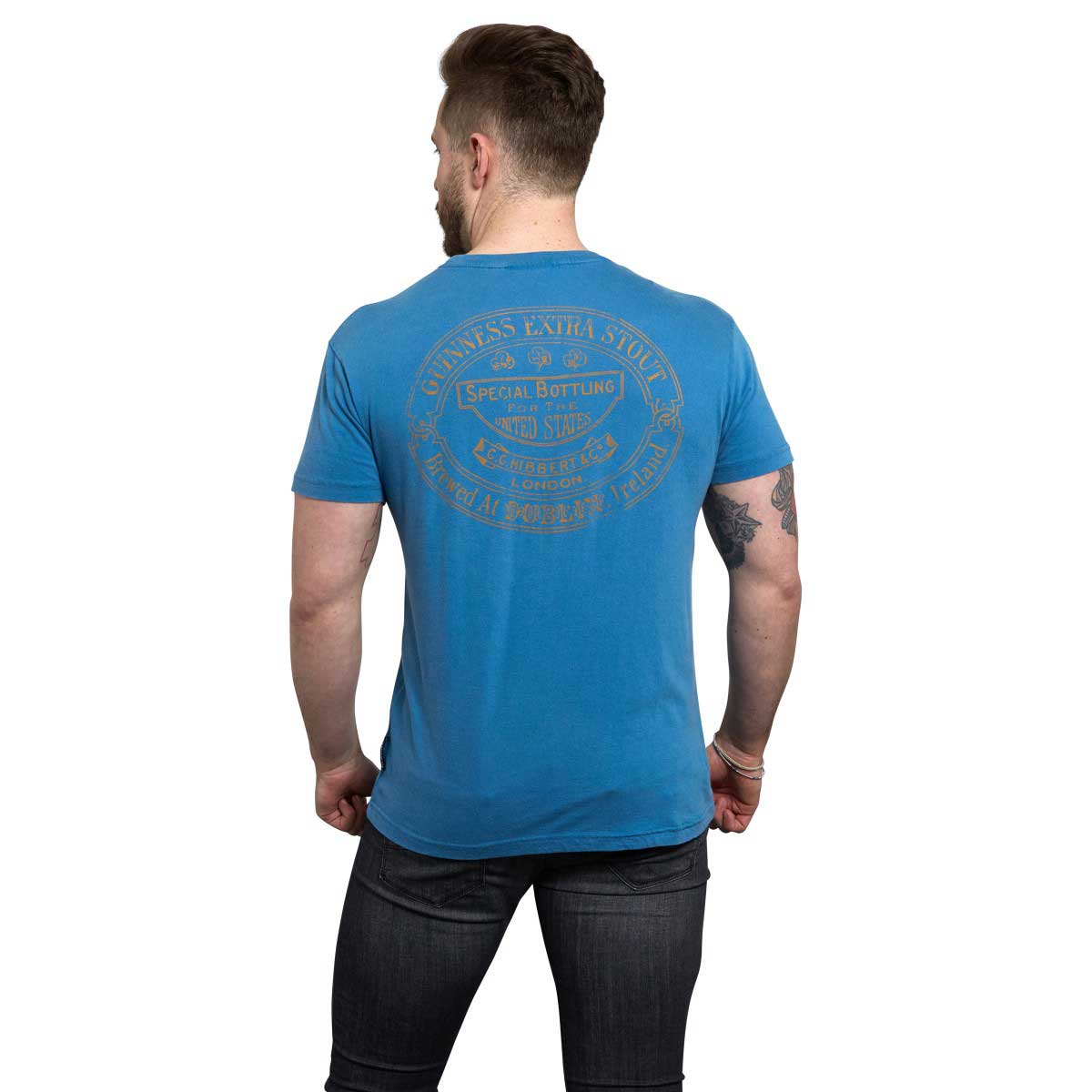 Product image for Irish T-Shirts | Guinness Trademark Label T-Shirt Sky Blue