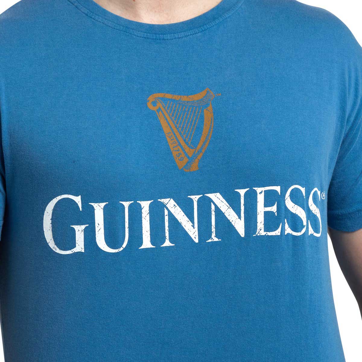 Product image for Irish T-Shirts | Guinness Trademark Label T-Shirt Sky Blue