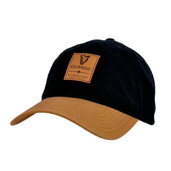 Product image for Irish Hats | Guinness Black & Caramel Cap with Leather Patch