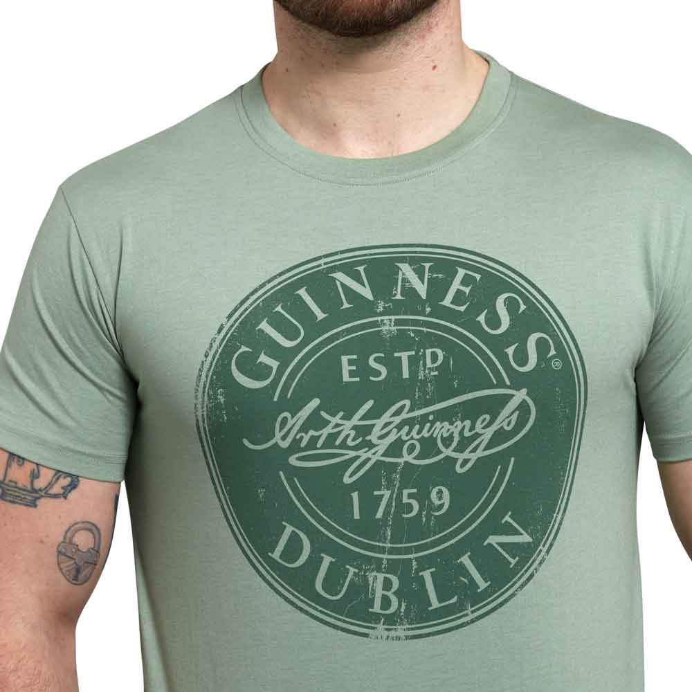 Product image for Irish T-shirts | Guinness Bottle Cap T-shirt Green