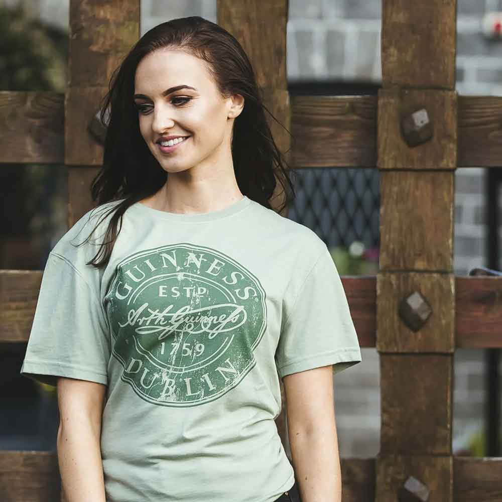 Product image for Irish T-shirts | Guinness Bottle Cap T-shirt Green