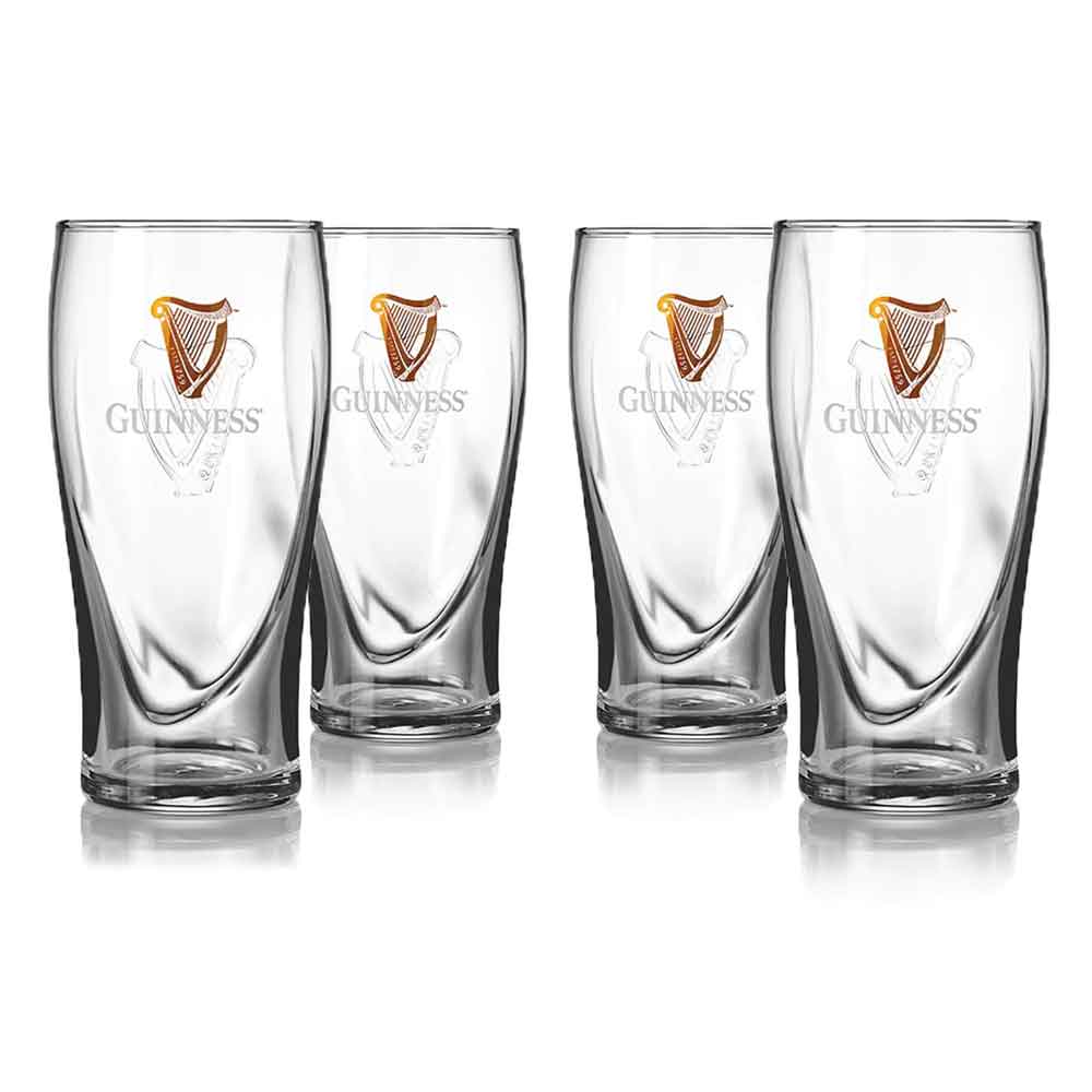 Product image for Guinness | Embossed Irish Pint Glass 4 Pack