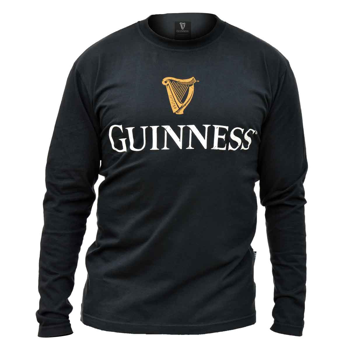 Product image for Irish T-Shirt | Guinness® Black Trademark label Long Sleeve Premium Tee