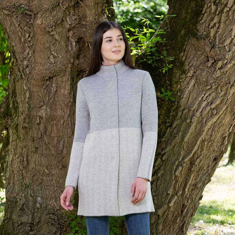 Product image for Irish Coat | Ladies Herringbone Wool Coat
