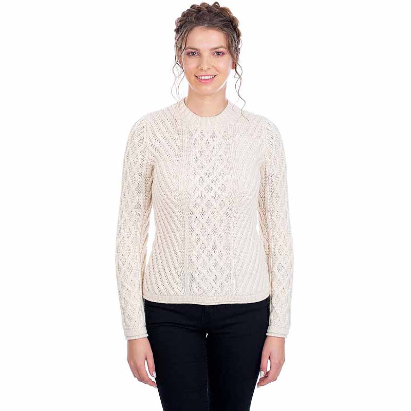 Product image for Irish Sweater | Aran Knit Tunic Ladies Sweater