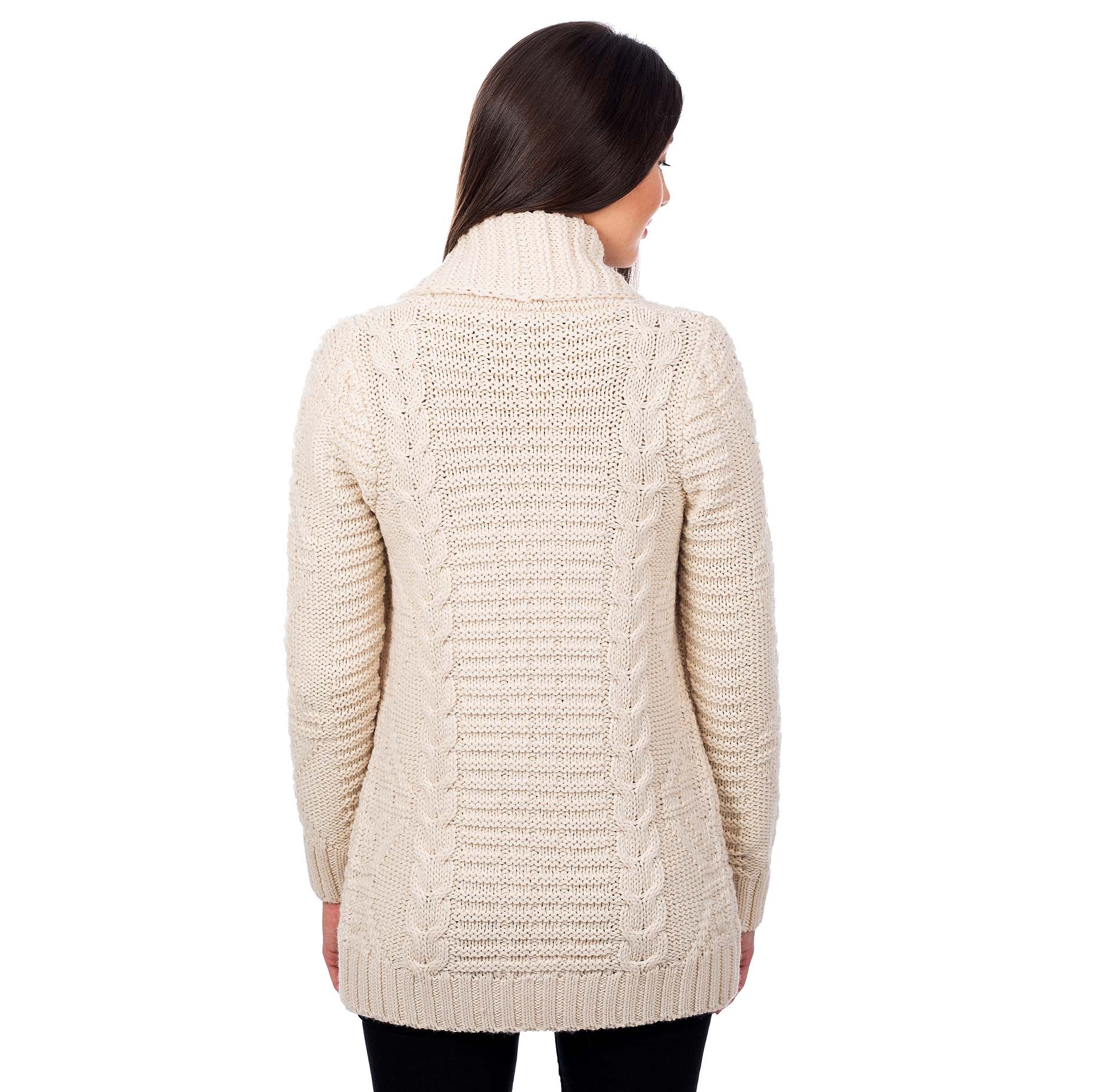 Product image for Irish Cardigan | Open Front Cable Knit Ladies Cardigan