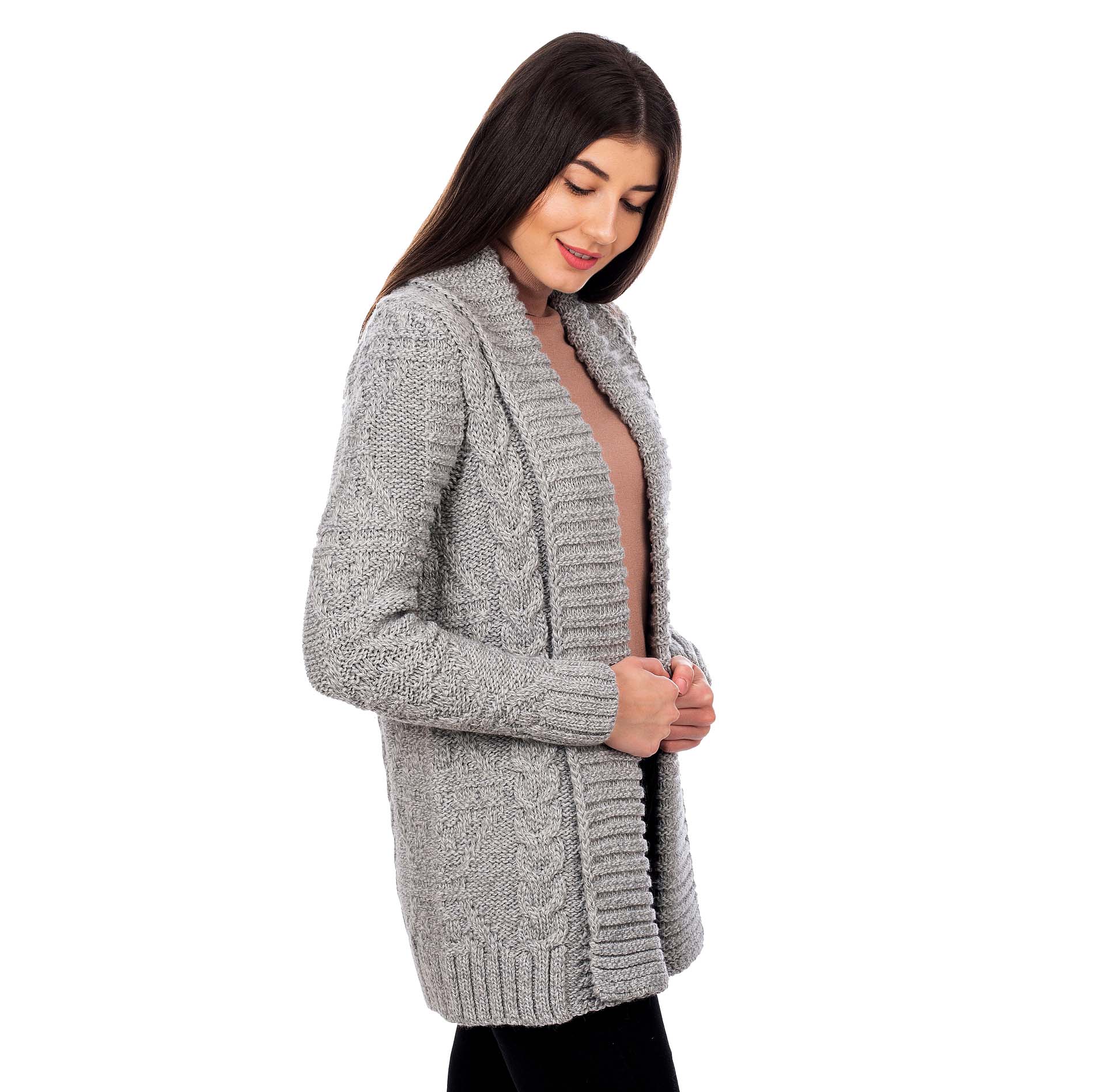 Product image for Irish Cardigan | Open Front Cable Knit Ladies Cardigan