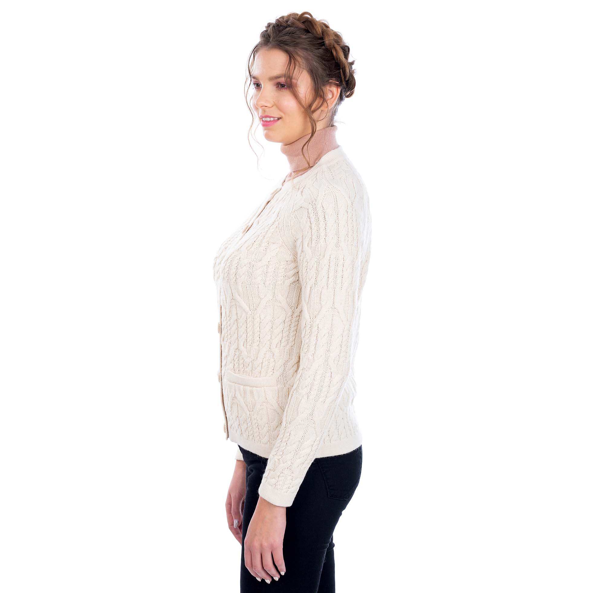 Product image for Irish Cardigan | Cable Knit Button Ladies Cardigan
