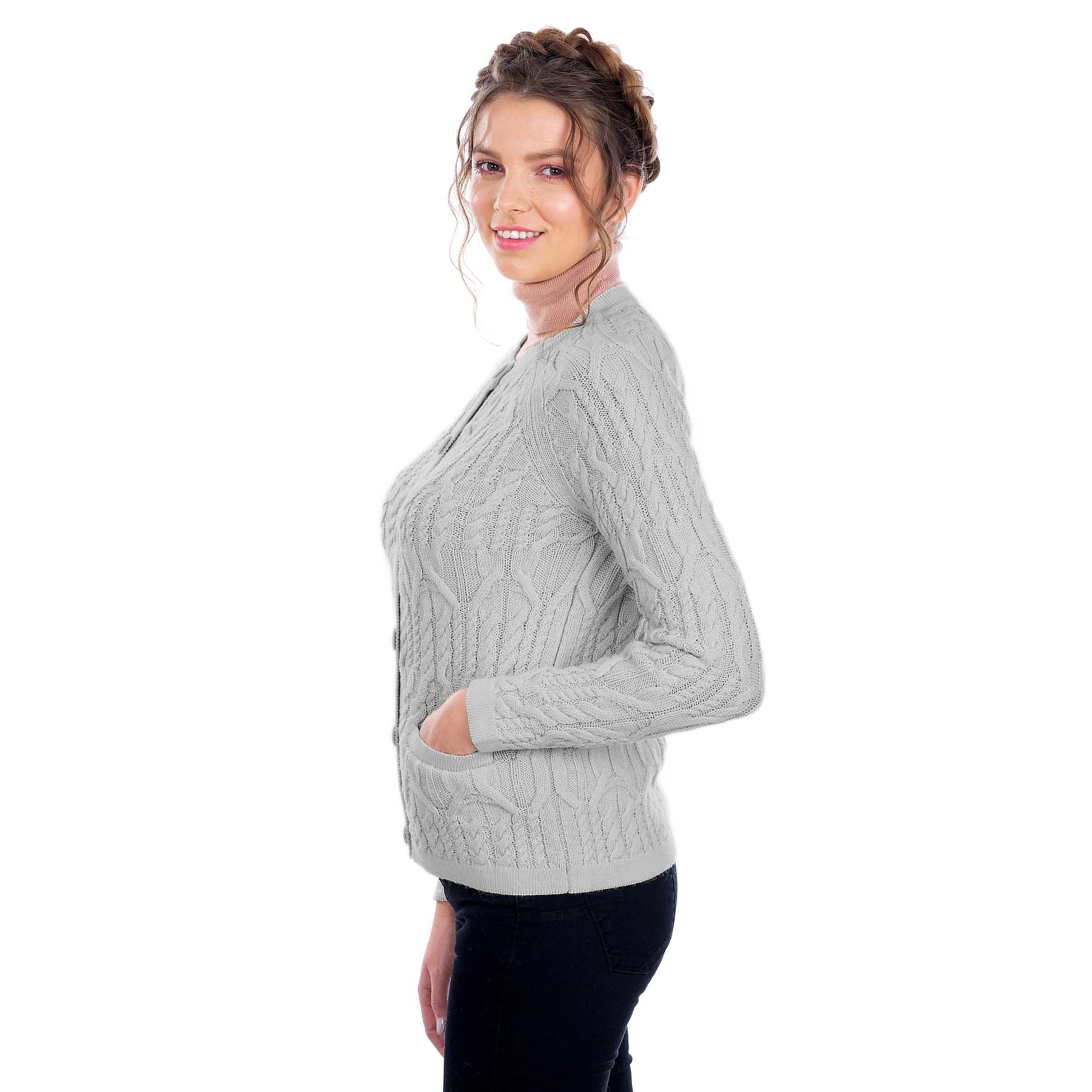 Product image for Irish Cardigan | Cable Knit Button Ladies Cardigan