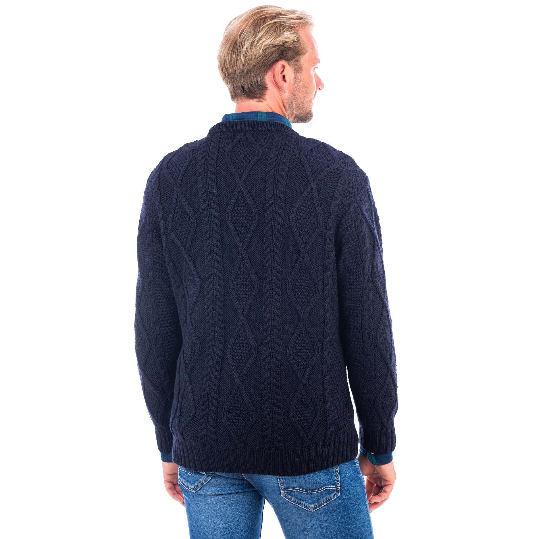 Product image for Irish Sweater | Aran Knit Crew Neck Mens Sweater