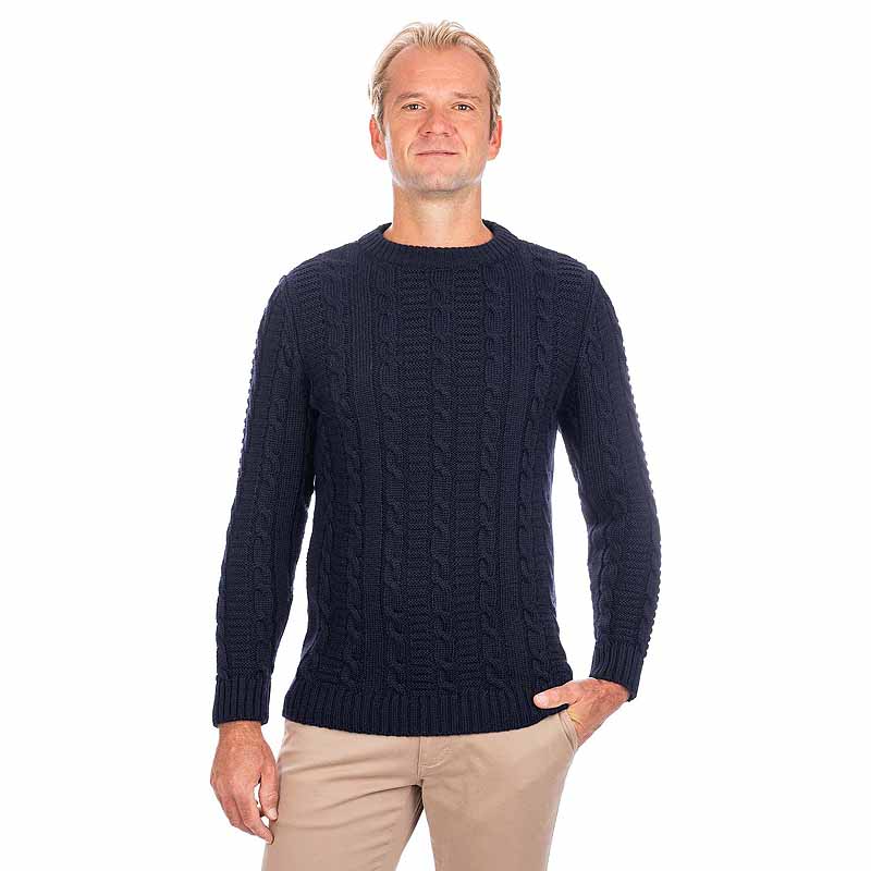 Irish Sweater | Cable Knit Crew Neck Mens Sweater at IrishShop.com ...