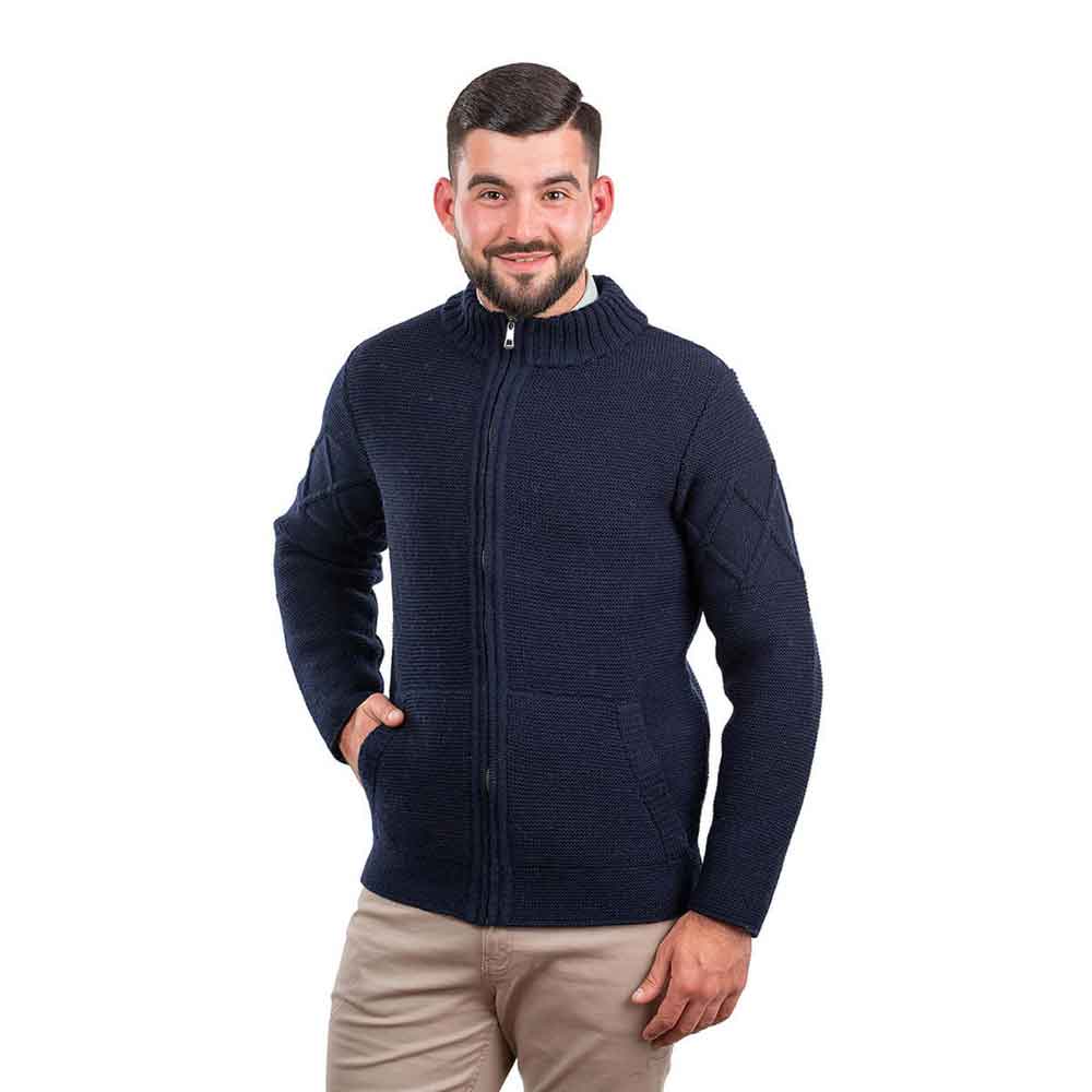 Product image for Irish Cardigan | Aran Cable Knit Full Zip Mens Cardigan