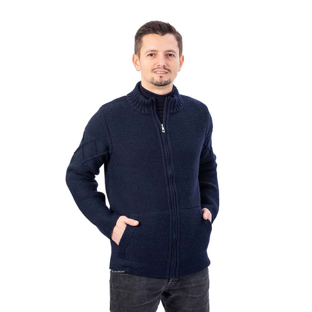 Irish Cardigan Aran Cable Knit Full Zip Mens Cardigan at