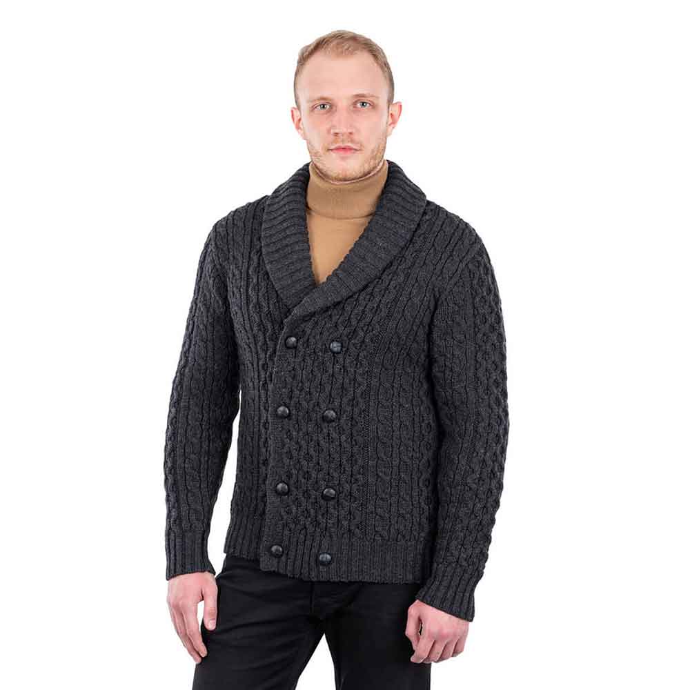 mens irish shawl collar cardigan