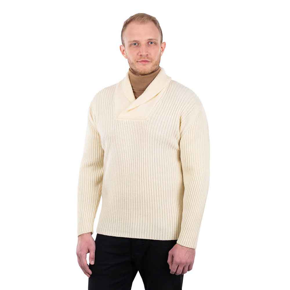 Product image for Irish Sweater | Shawl Collar Fisherman Mens Sweater