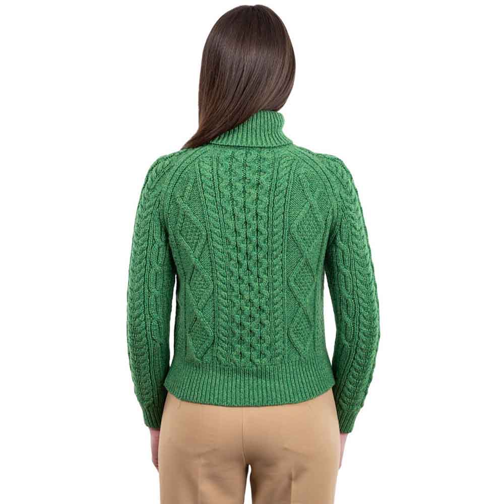 Irish Sweater Cable Knit Turtle Neck Aran Sweater at