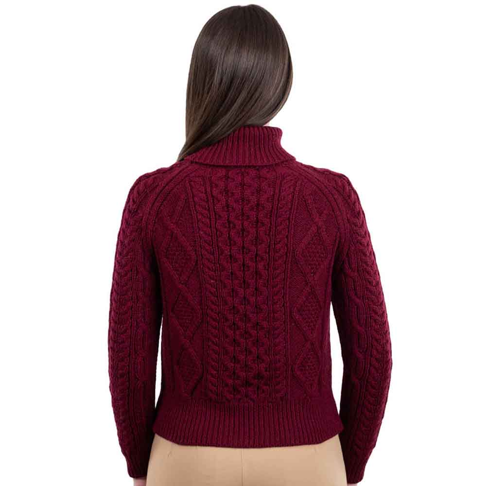 Irish Sweater Cable Knit Turtle Neck Aran Sweater at
