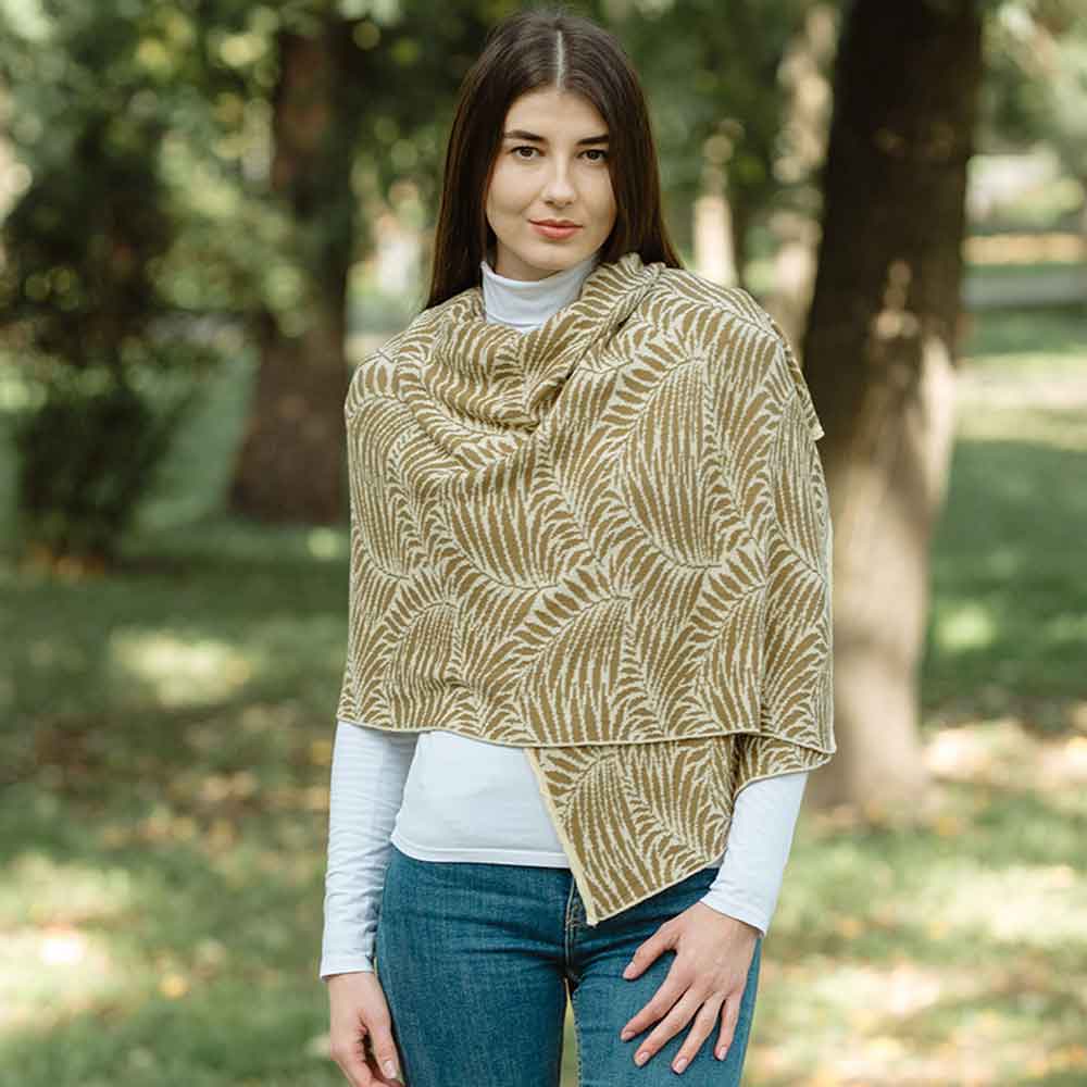 Product image for Irish Shawl | Newgrange Fern Cotton Wrap