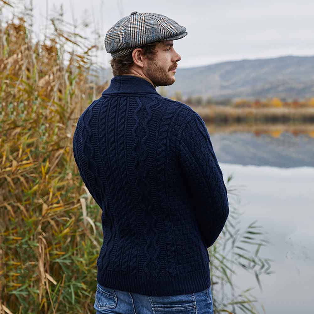 Product image for Irish Cardigan | Mens Aran Knit Zipper Cardigan