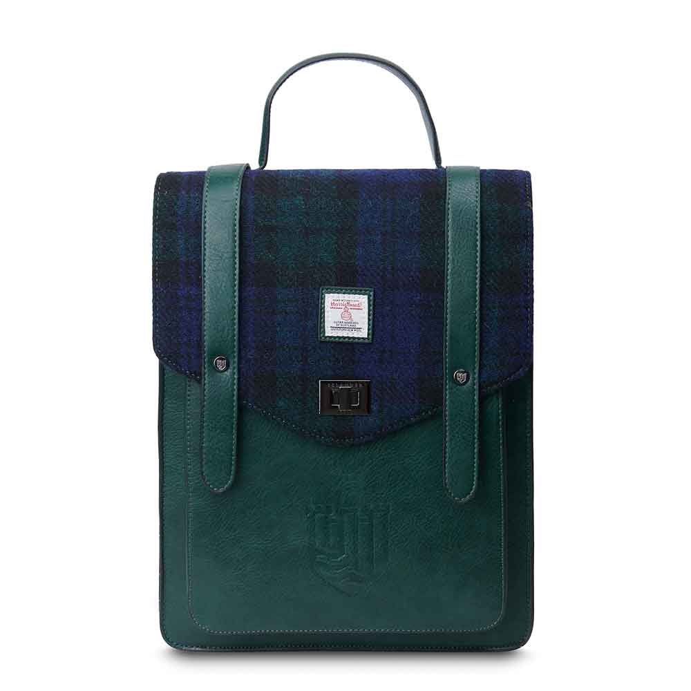 Product image for Celtic Tweed Bag | Blackwatch Tartan Harris Tweed® Laptop Backpack