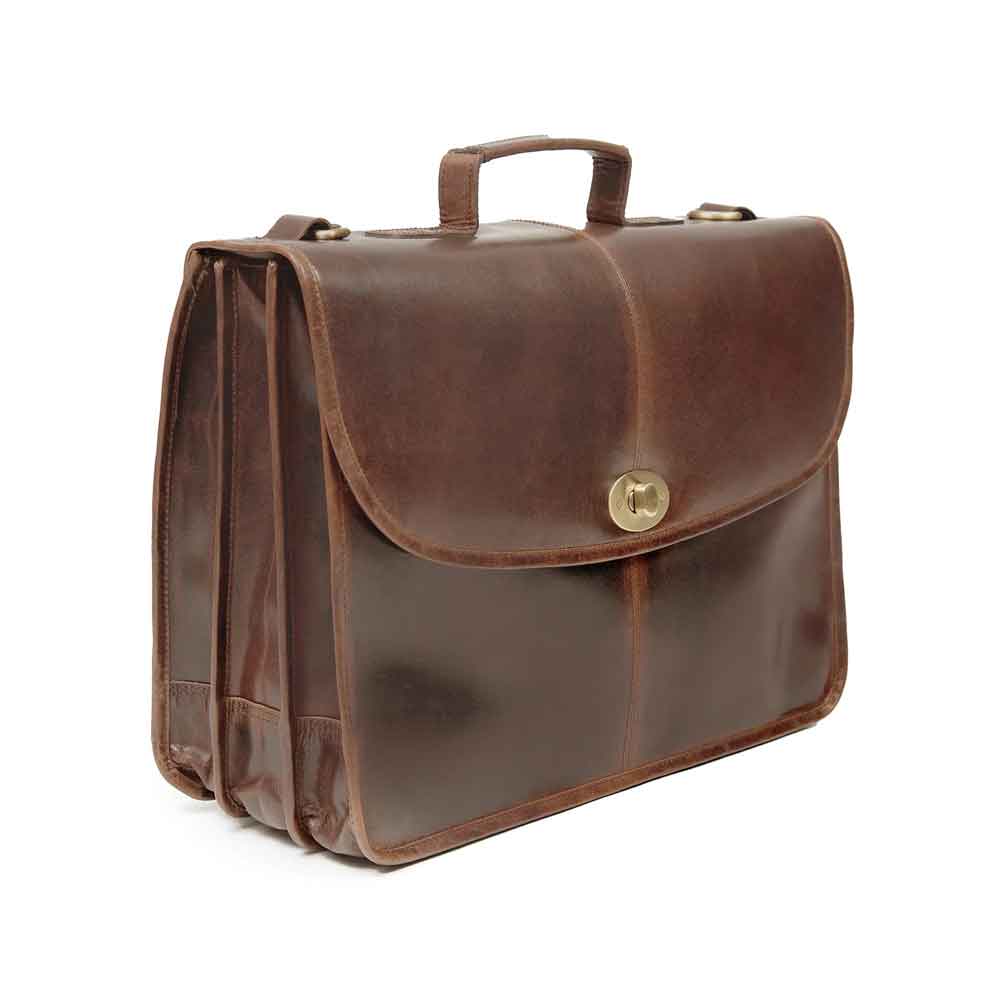 Irish Bag Men's Brown Leather Luxury Briefcase at CLTK10402