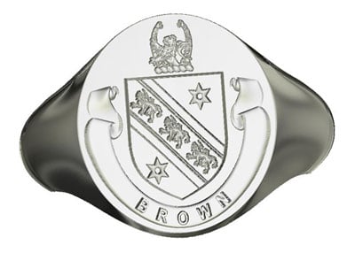 Product image for Irish Rings - Personalized Sterling Silver Full Coat of Arms Ring - Large