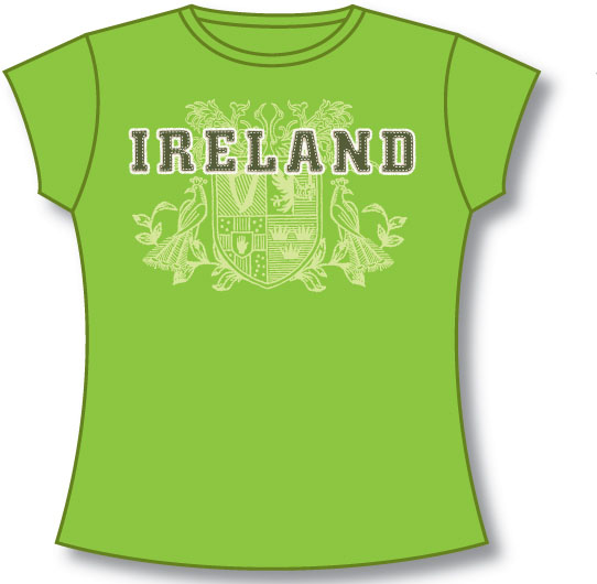 Product image for Irish T-Shirt - Ladies 4 Provinces of Ireland (Lime Green)