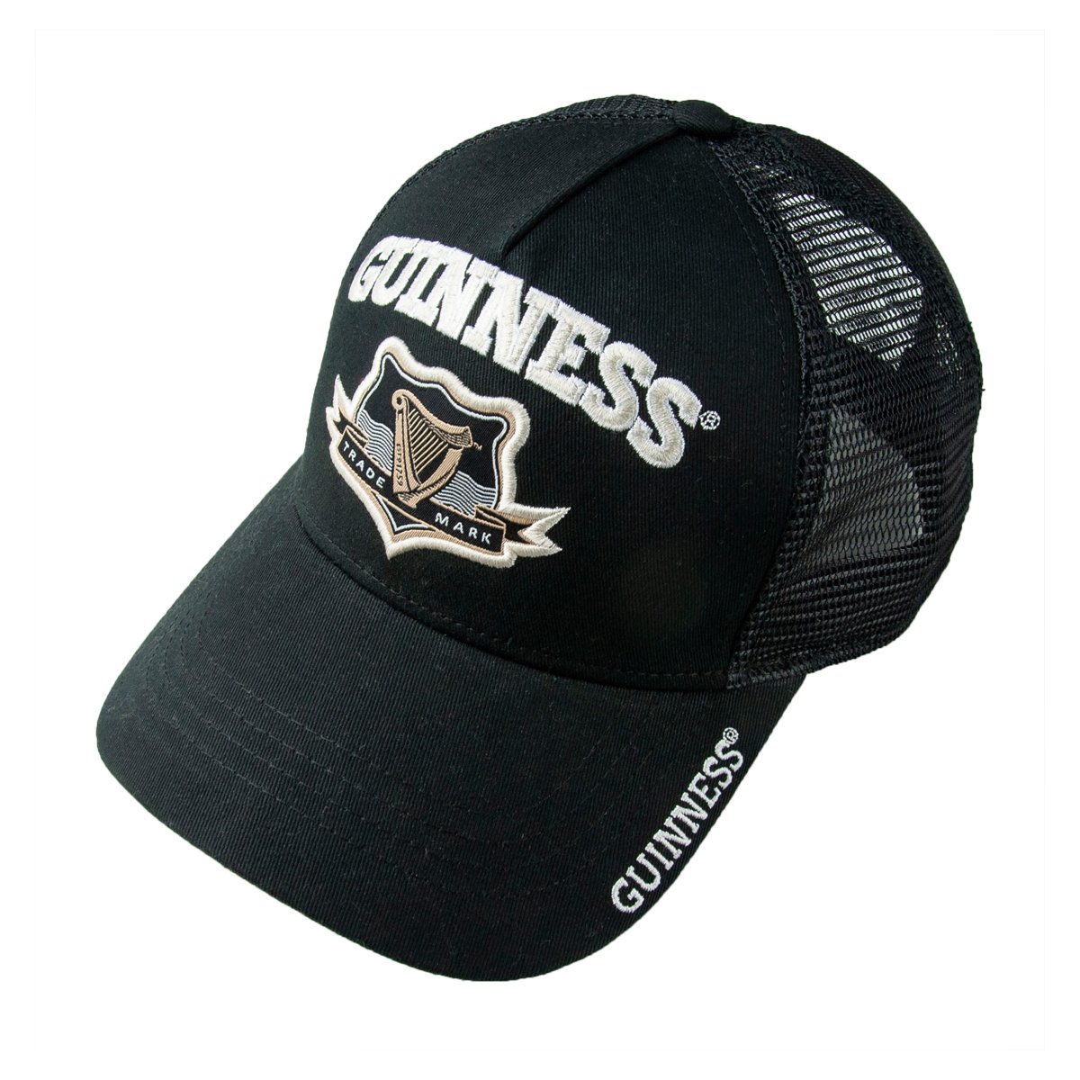 Product image for Irish Hats | Guinness Black Trucker Mesh Adjustable Baseball Cap 