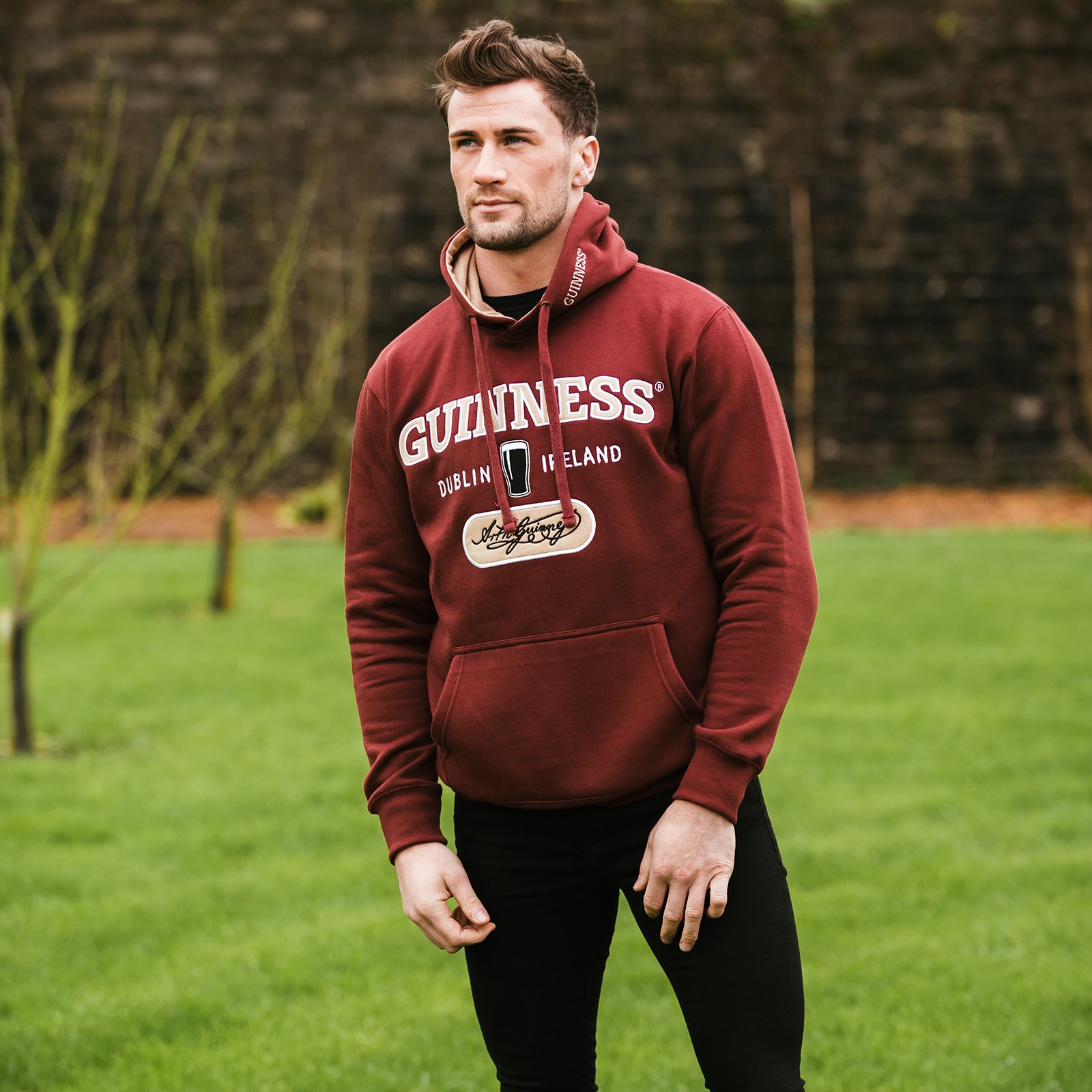 Product image for Irish Sweatshirts | Guinness Burgundy Hooded Sweatshirt