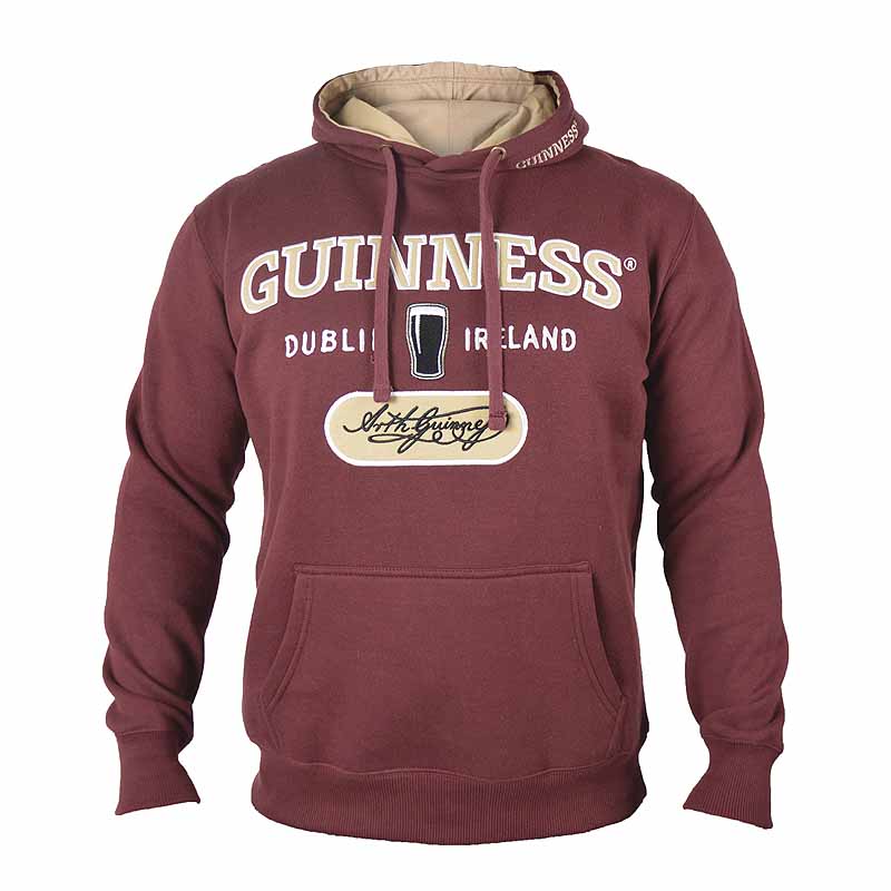 Product image for Irish Sweatshirts | Guinness Burgundy Hooded Sweatshirt