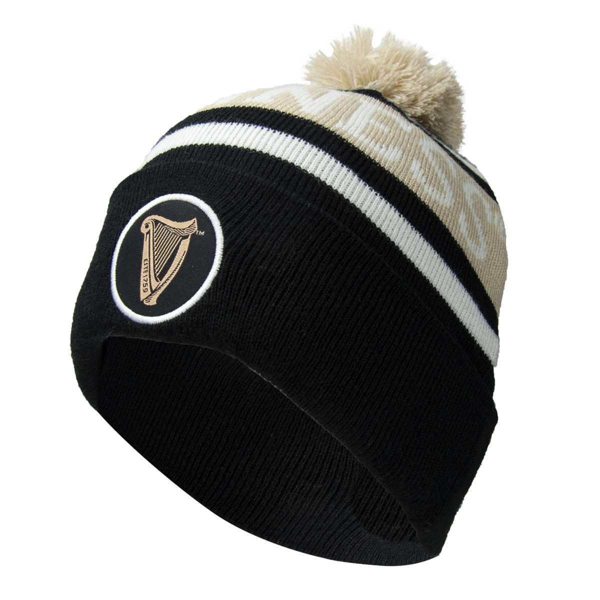 Product image for Irish Hats | Guinness Black & White Premium Beanie Hat