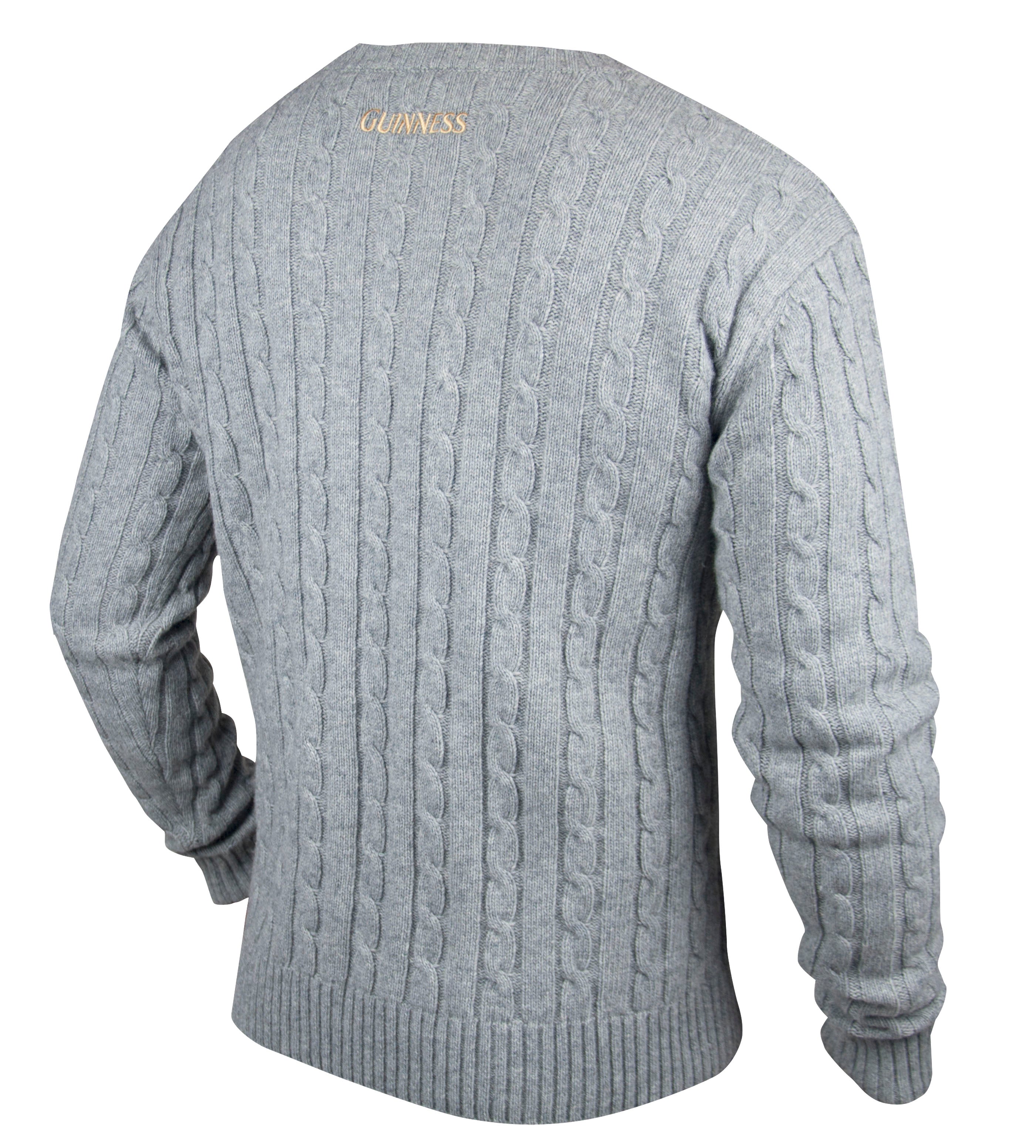 grey cable knit sweater