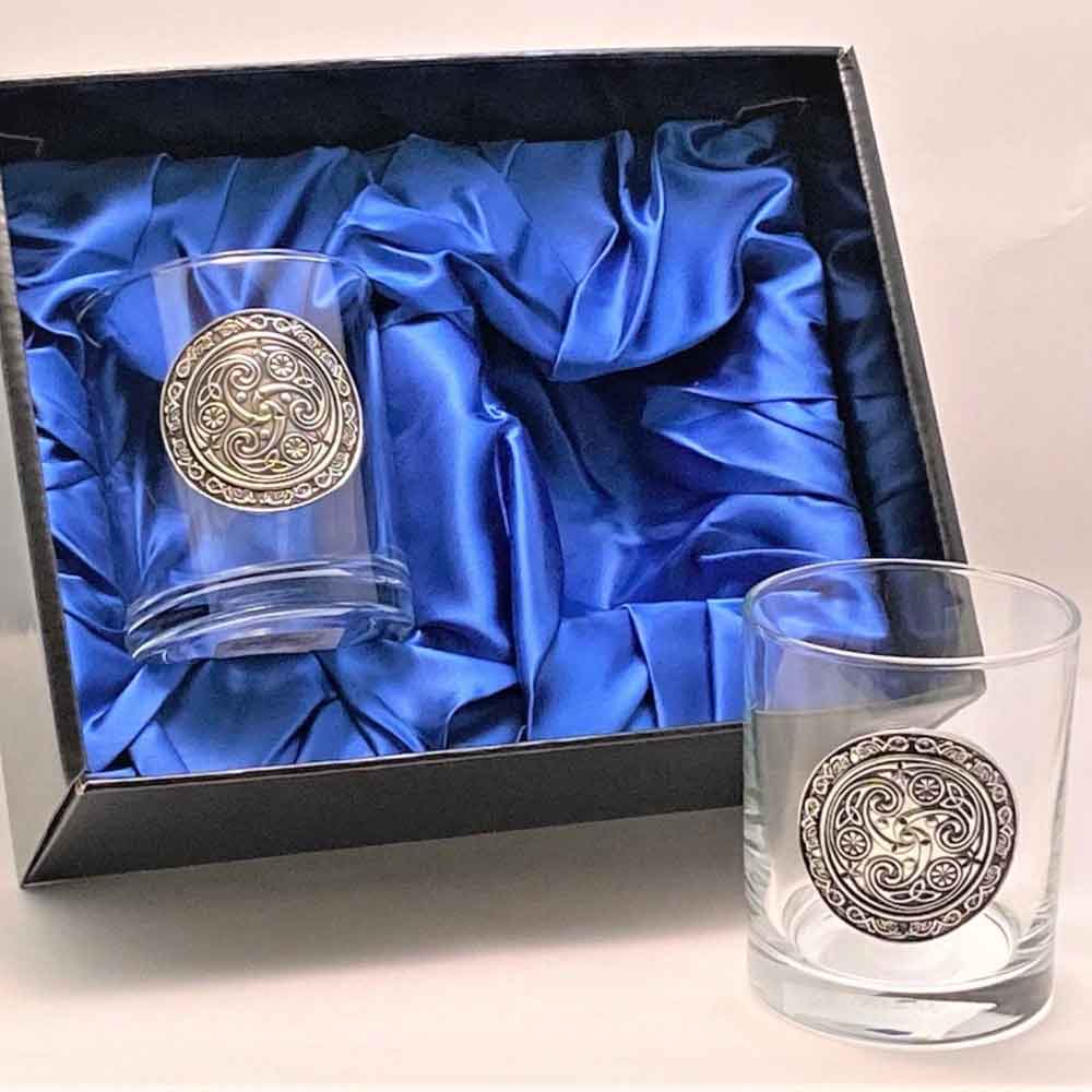 Product image for Irish Pewter Celtic Whiskey Glasses - Set of 2