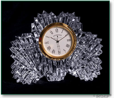 Product image for Irish Crystal - Heritage Crystal Shamrock Clock