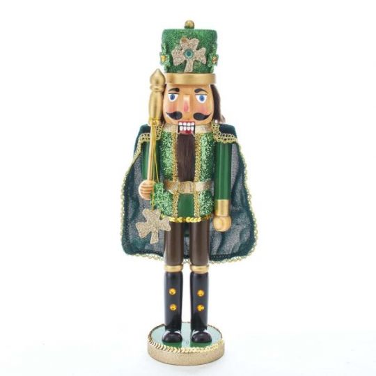 Product image for Irish Christmas | Shamrock Nutcracker with Cape Figurine