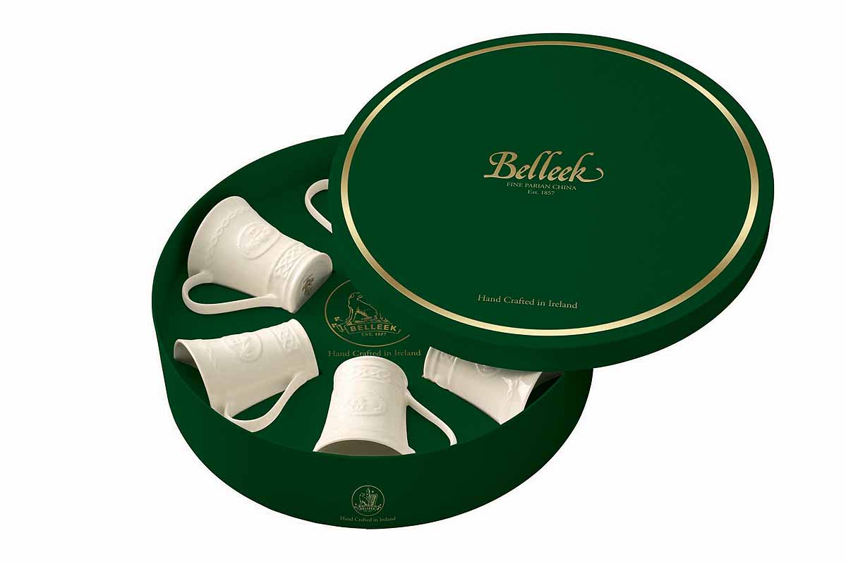 Product image for Belleek Pottery | Classic Irish Claddagh Mug Gift Set of 6