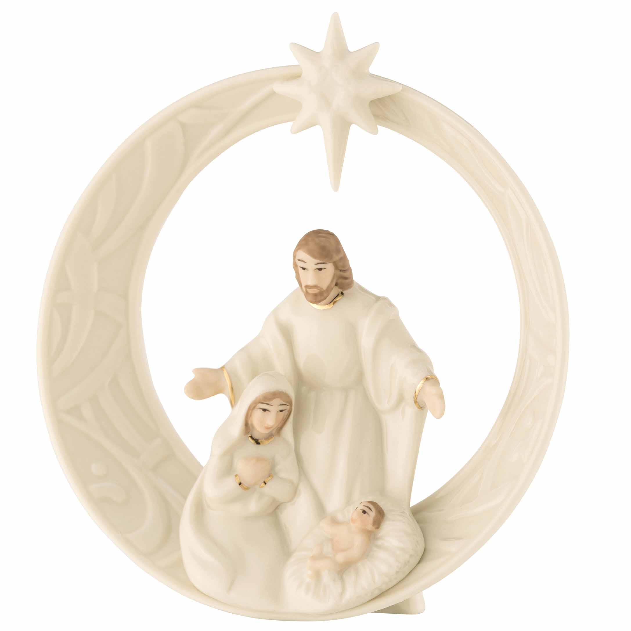 Product image for Irish Christmas | Belleek Pottery Star Nativity Mini Figurine Ornament