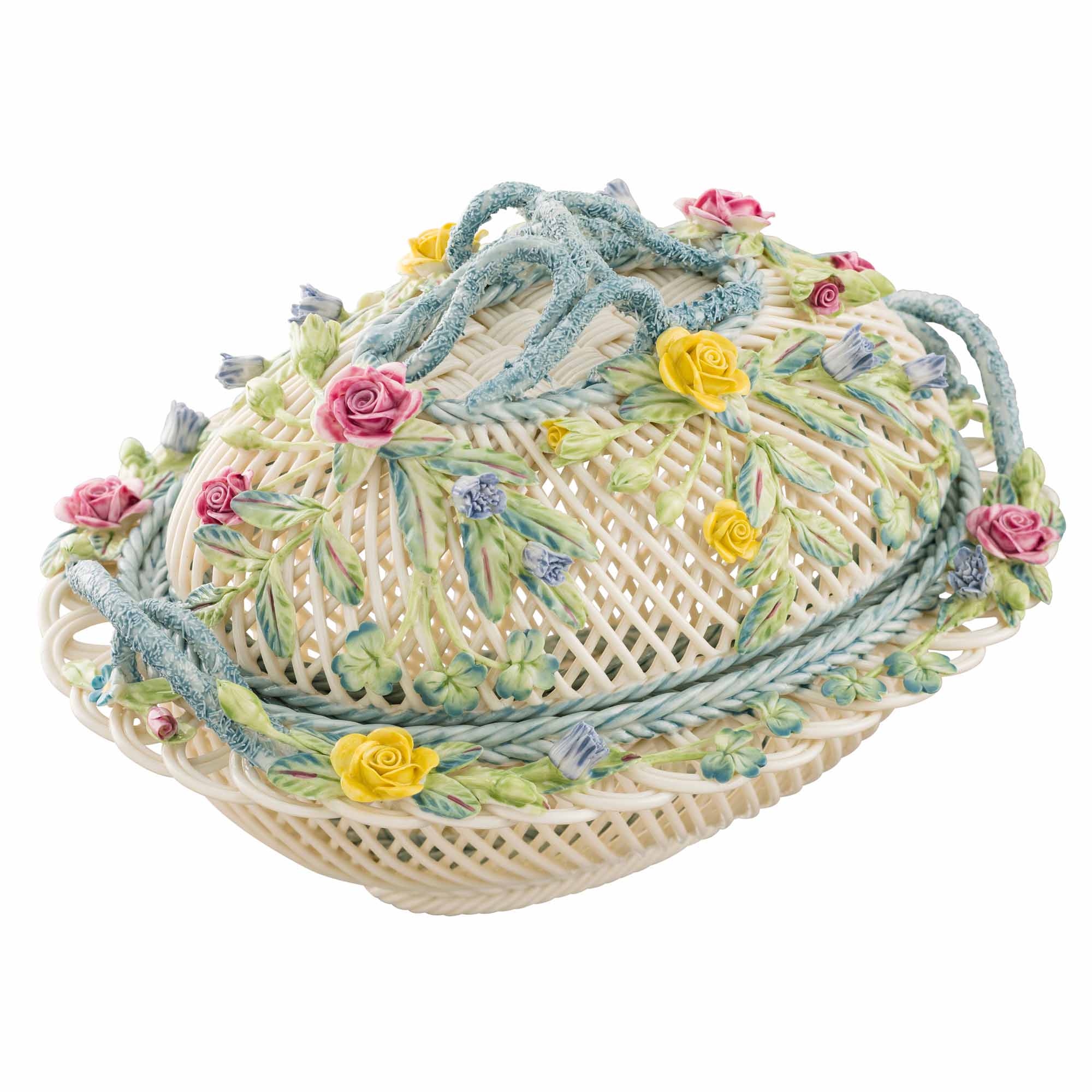 Product image for Belleek Pottery | Masterpiece Collection Oval Covered Basket