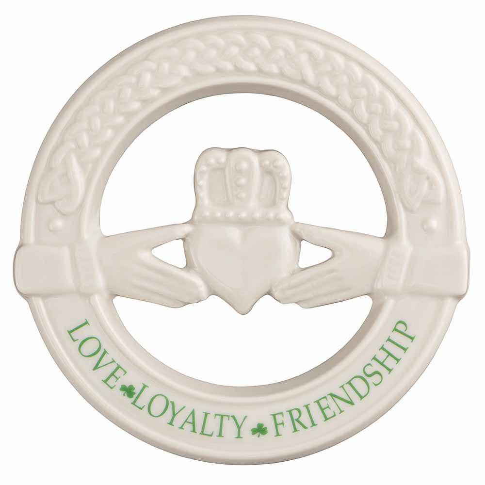 Product image for Belleek Pottery | Claddagh Love Loyalty Friendship Wall Plaque