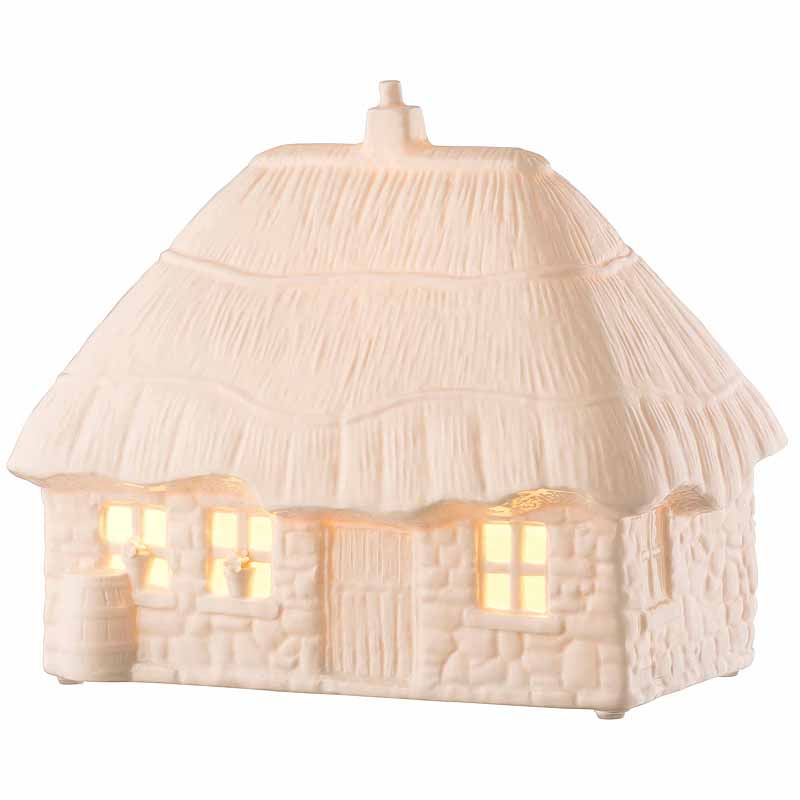 Product image for Belleek Pottery | Thatched Cottage Luminaire