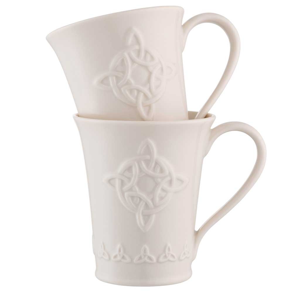 Product image for Celtic Trinity Knot Mugs Set of 2 | Belleek Irish Pottery