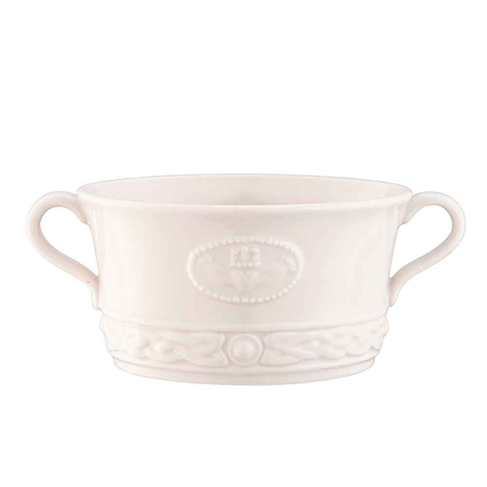 Product image for Belleek Pottery | Irish Claddagh Handled Soup Bowl