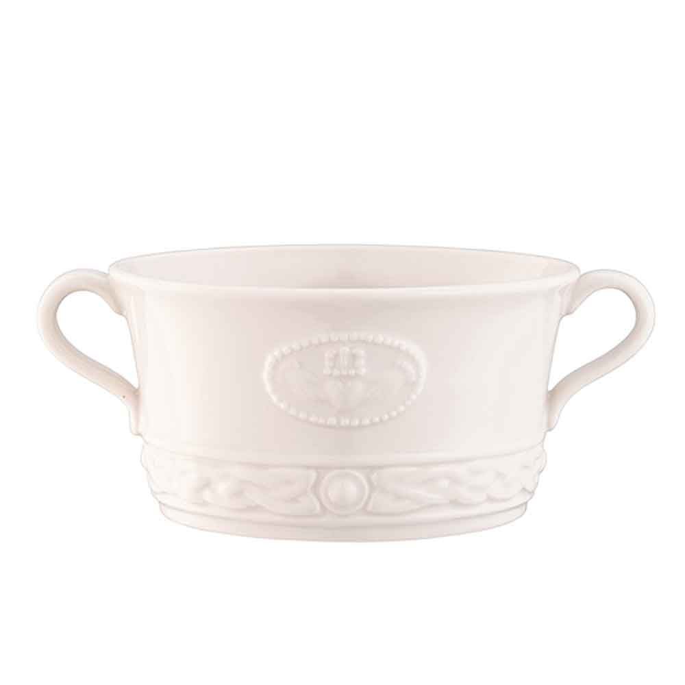 Product image for Belleek Pottery | Irish Claddagh Handled Soup Bowl